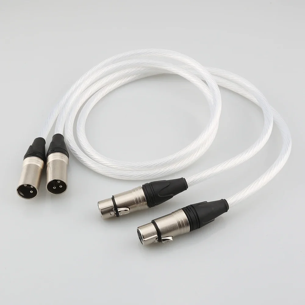 Кабель Hi-Fi XLR посеребренный кабель 5N OCC Кабель Hi-Fi XLR «папа-мама» Балансировочная линия
