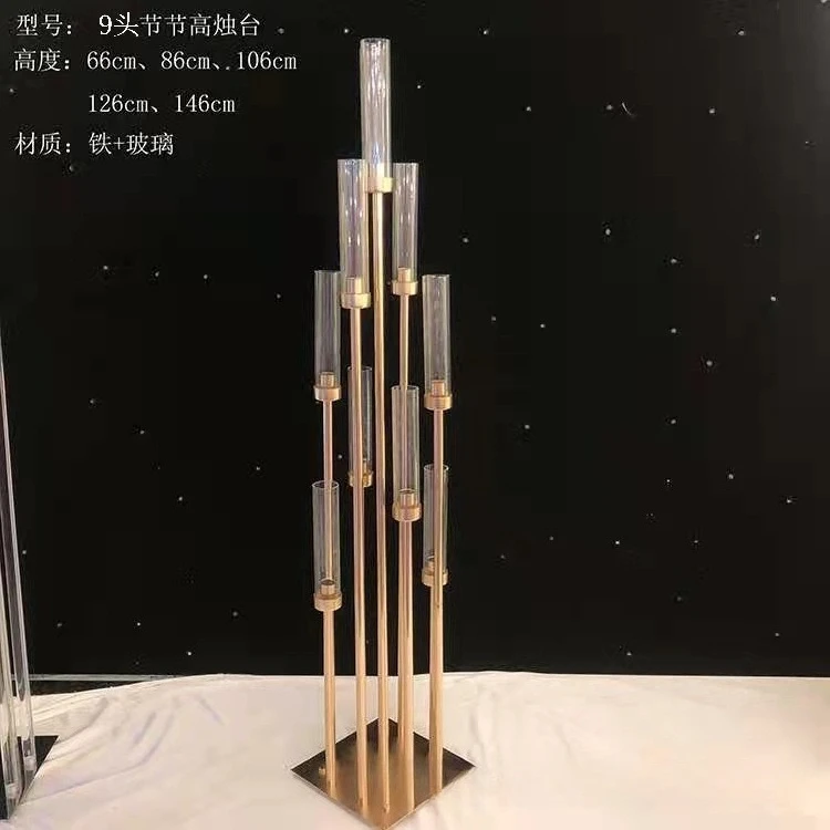 Wedding props wrought iron electroplating section high candlestick road guide stage ornament arrangement