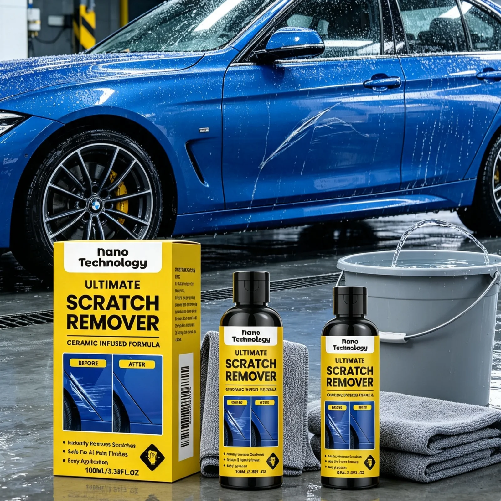 Car Scratch Remover Kit Eliminate Surface Scratches Swirl Marks Restore Smooth Luster Body Paint Polishing Maintenance Agent Set