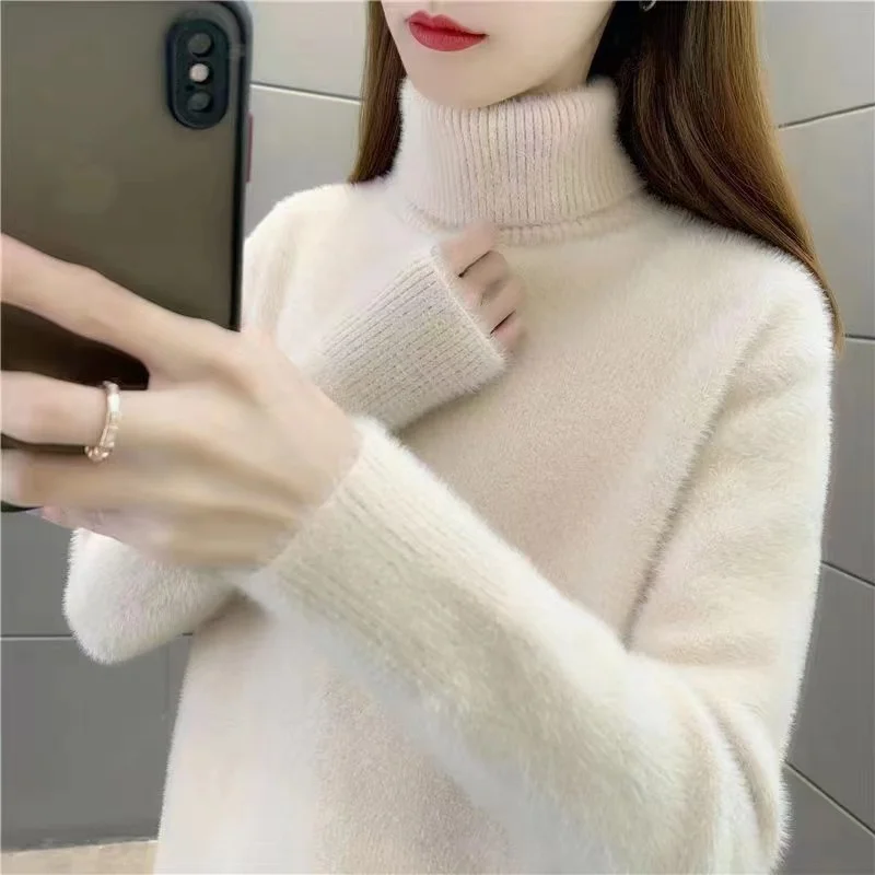 Suéter de Punto para Mujer Dongguan Daliang, Calidad Premium, Nuevo, de Chaoan, Cuello Alto, Manga Larga, Moda Otoñal