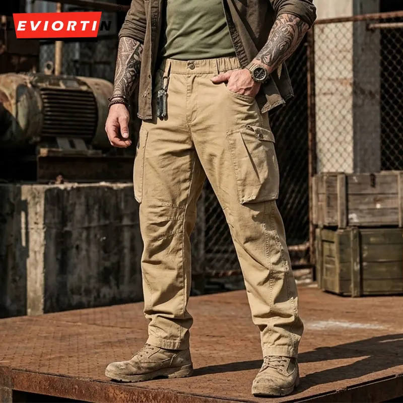 

Мужские весенние широкие брюки-карго с изогнутым кроем, в американском ретро-стиле, с множеством карманов, прямые, свободные, повседневные рабочие брюки, японский уличный стиль