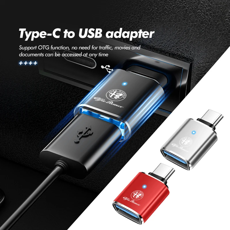 Para Alfa Romeo coche tipo C a adaptador de corriente USB transferencia rápida de datos y adaptador de carga 159 Giulietta 156 147 Giulia Mito GT