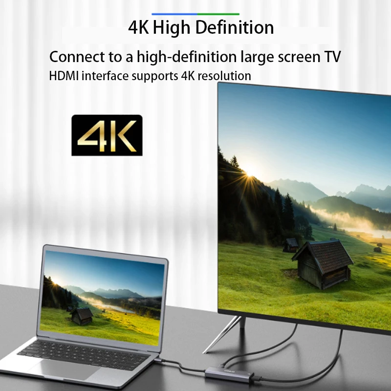 Splitter Extender Adapter Computer Erweiterungsdock Typ-C-Konverter Multifunktions-5 in 1 Typ-C Dockingstation Spiel USB3.0 HUB