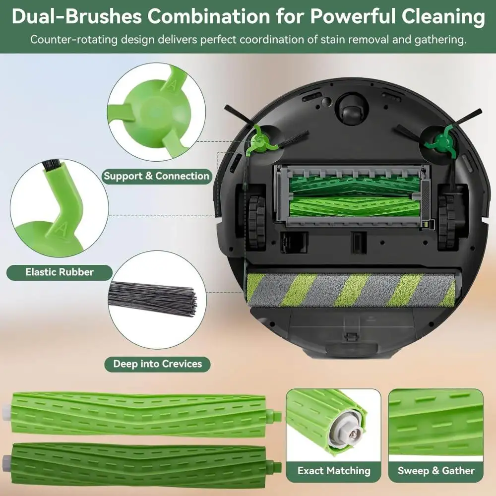 Accessory Bundle For Irobot Roomba Max 705 706 Combo Vacuum Cleaner Parts Hepa Filter Main Brush Side Brush Mop Pad Set