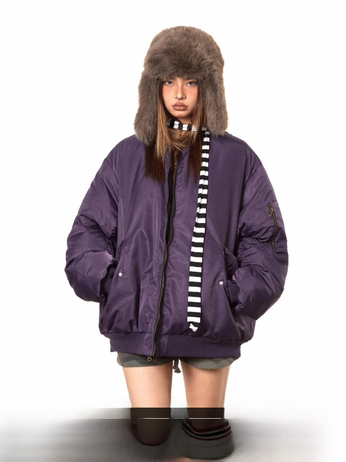 Blackbb Double-Sided Wear Flight Jacket Cotton Thickened Outerwear Winter New Style Baseball Clothes Men's Fashion