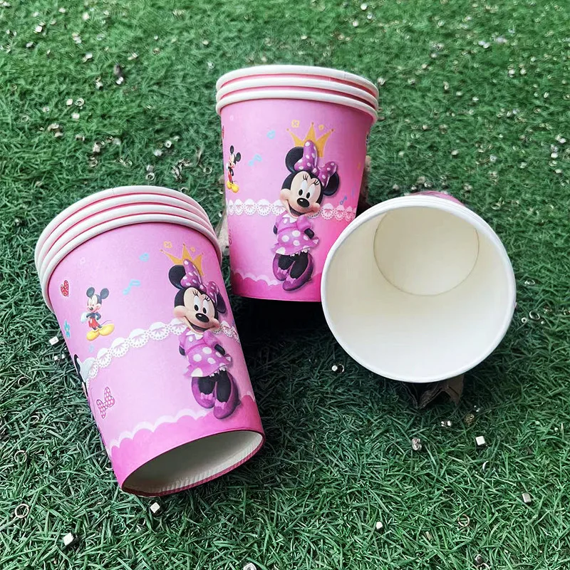 Minnie Mickey Mouse Theme Birthday Party Decoration Paper Tray, Paper Cup, Tissue, Rice Flower Box, Candy Box, Table Decoration