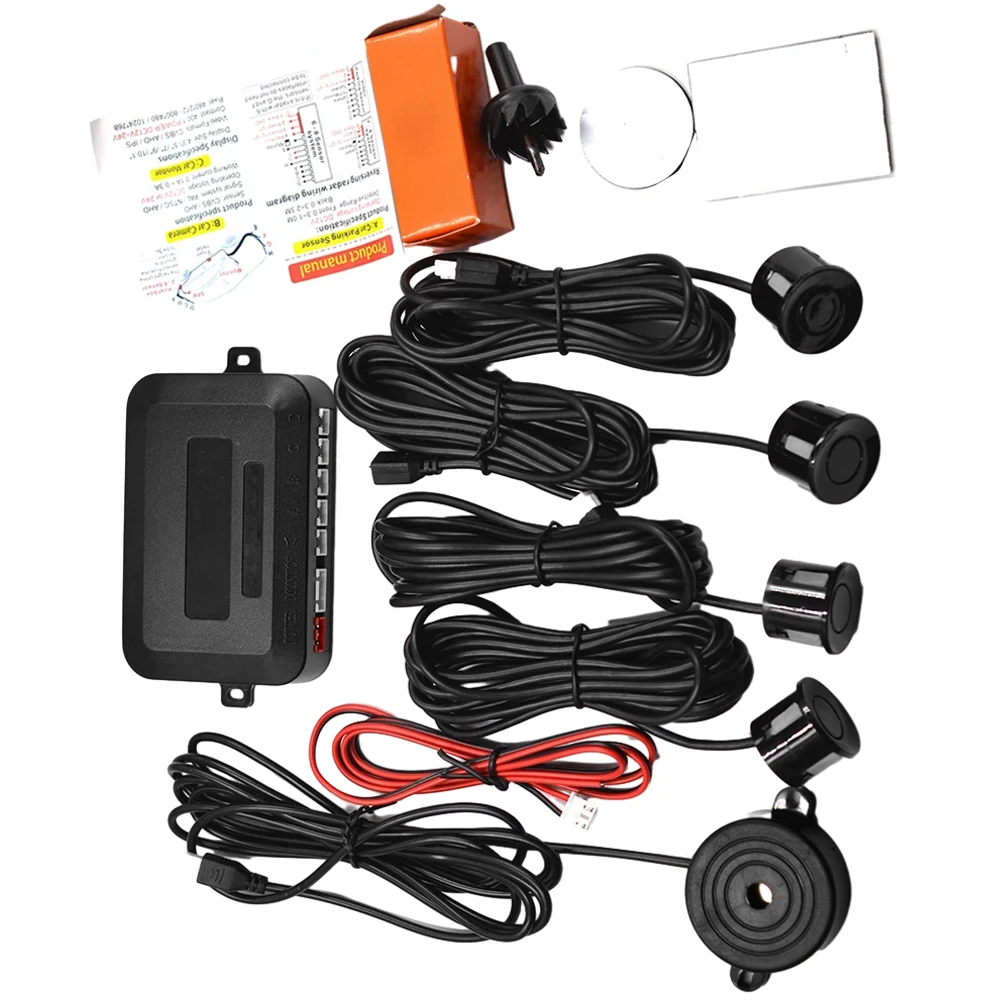 Car Reversing Radar Parking Sensor Kit Sound Alarm Indicator Probe System Buzzer