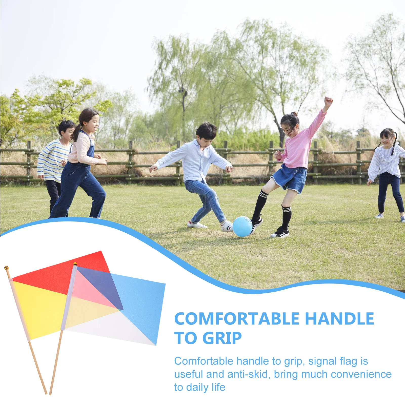 

6pcs Signal Multi-Function Commanding Handheld Performance Referee Racing Fan Cheering Flags Training Hand Waving Match