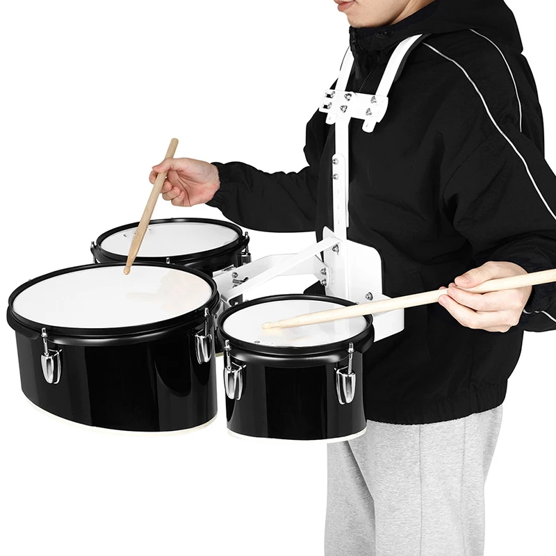 Marching Drum Triple Multi-tone Drum Set Professional Band Polyphonic Drums Adult Student Performance Drums with Back Stand