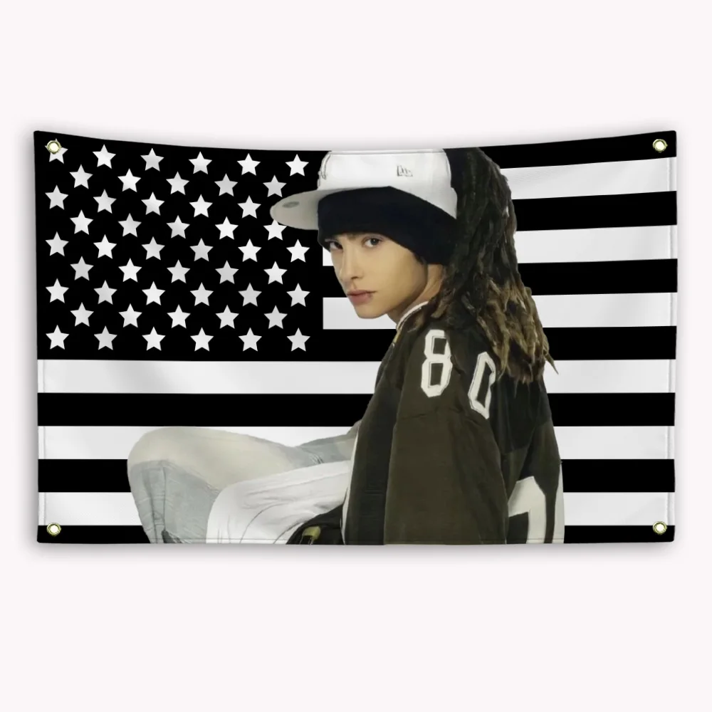 Black American Tom Kaulitz Flag Decorative Home Objects Garage Flags for Bedrooms Tapestry Flaga Outdoor Decors Advertising Hang