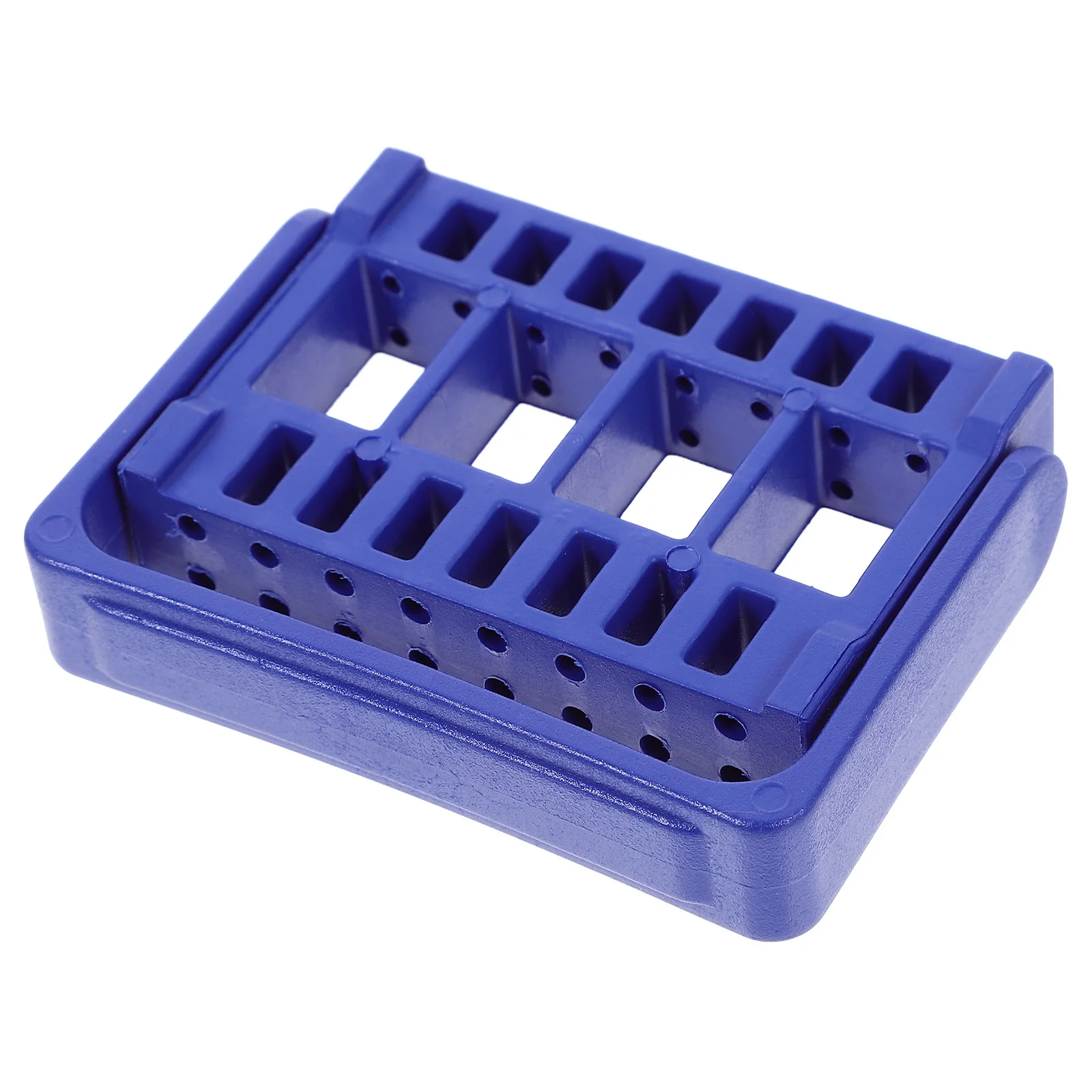 Cassetta degli attrezzi per molatura delle unghie a 16 fori Materiale durevole Organizzatore professionale per uso domestico Cassetta degli attrezzi per molatura delle unghie blu scuro