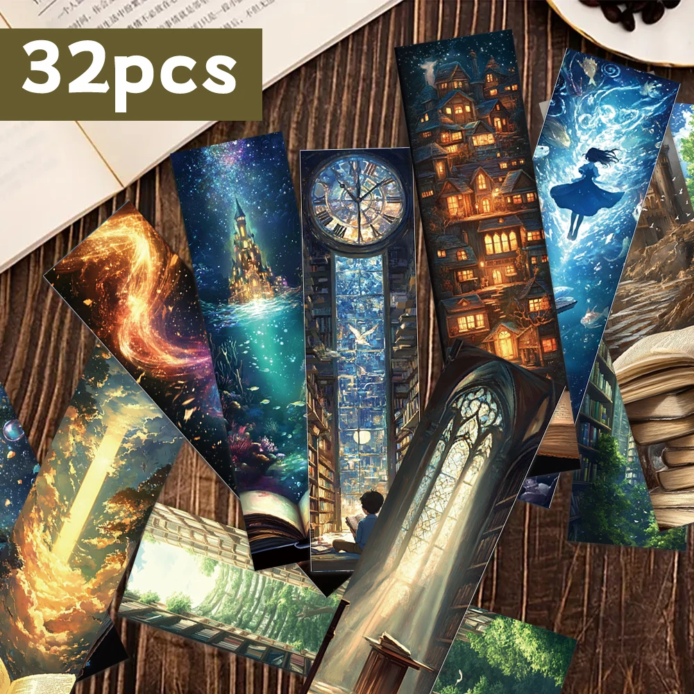 32pcs, Fantasy Magic World Bookmarks for Teachers, Readers and Fans, Bookmarks, Gifts, Parties, Birthday