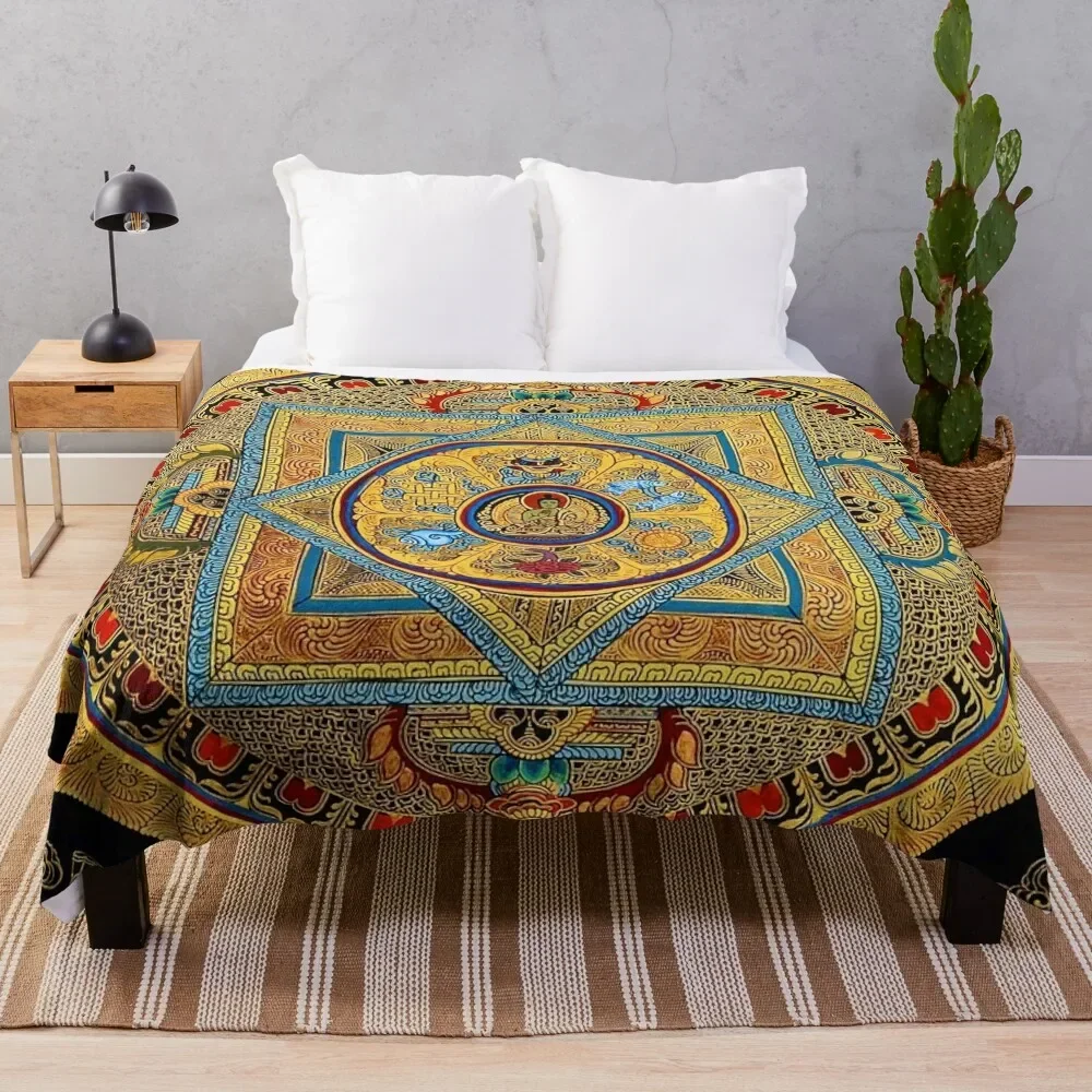 

Buddhist Mandala 23 Throw Blanket Breathable Lightweight Blanket for Adults Kids