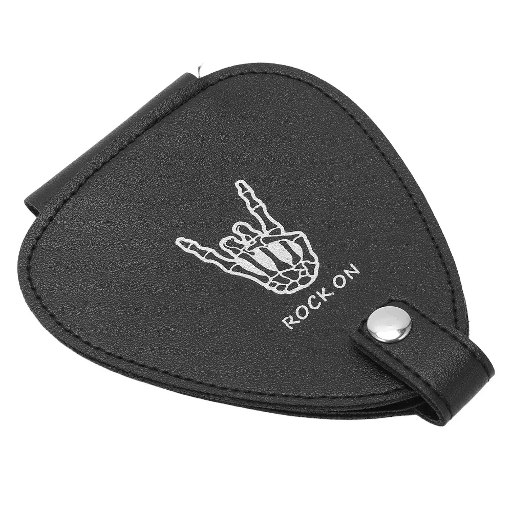 ​Large Capacity​ Guitar Pick Bag​ ​PU Leather Hold 22 picks ​Guitar Picks Holder Case​ Portable Storage​