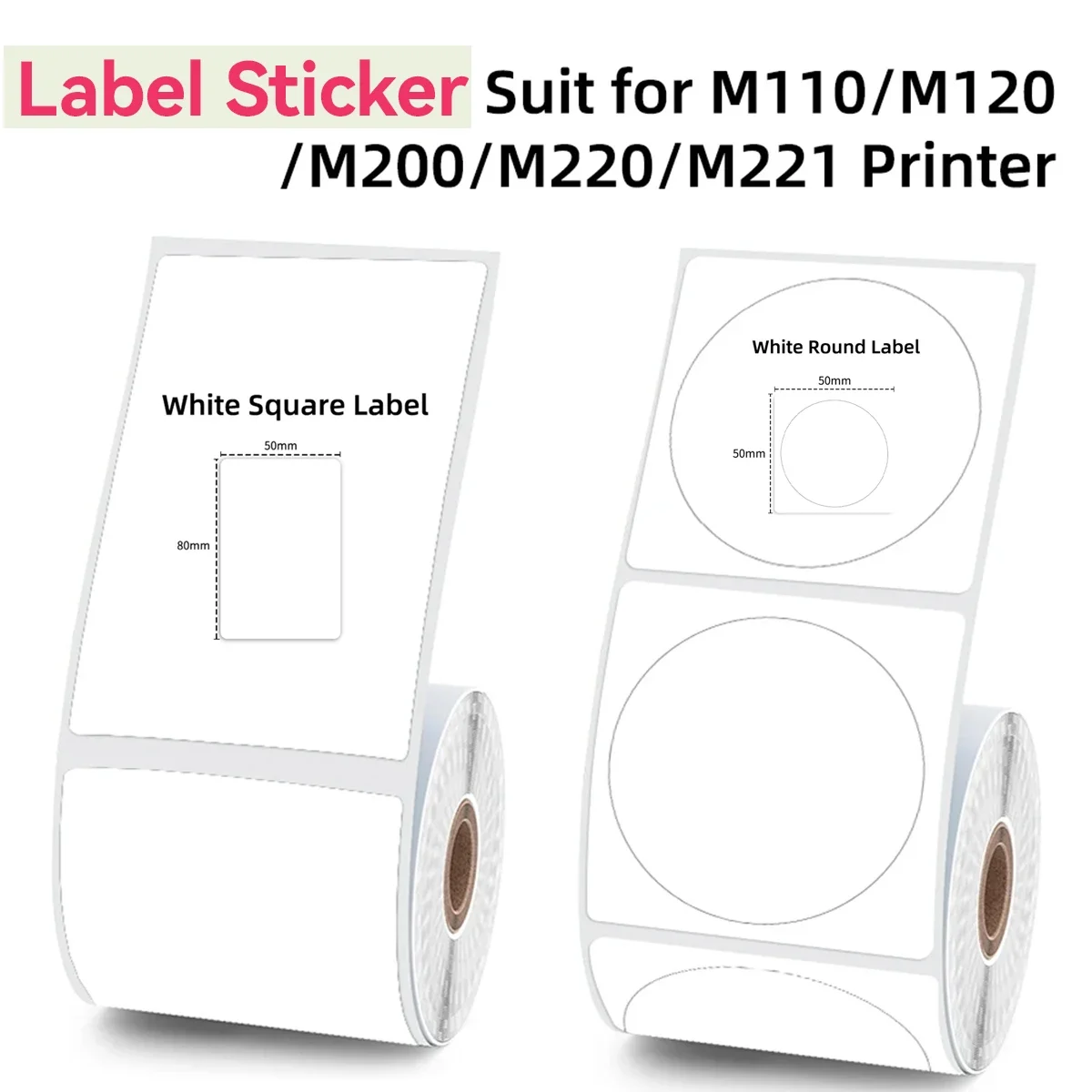 1.97"x3.15" Three-Proof Label Papers Thermal Sticker Paper White  Compatible With M110/M120 For Foods Colth Price Barcode labels