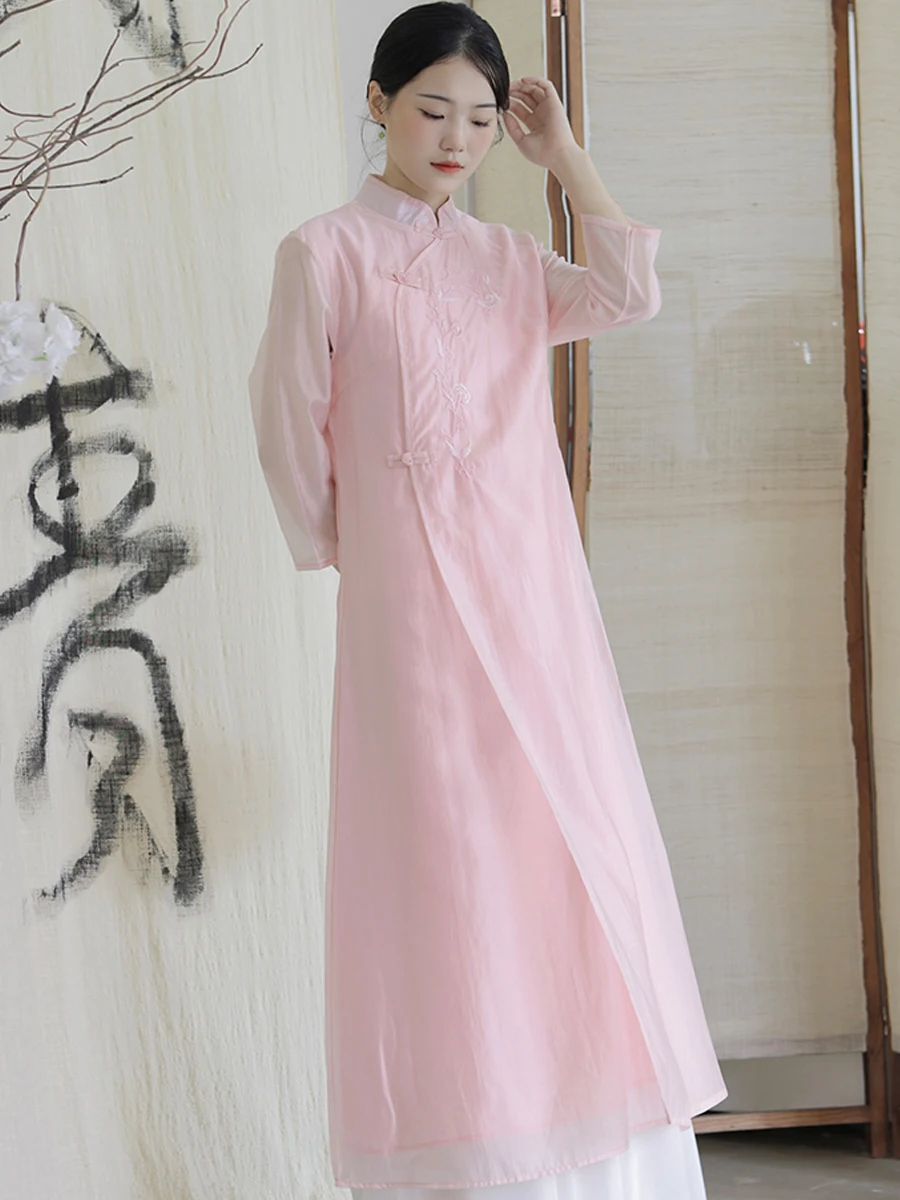 

New Chinese Sle Women's Dr Zen Meaningful Set Autumn Wind Hanfu Tea Costume Ethnic Traditional Clothing