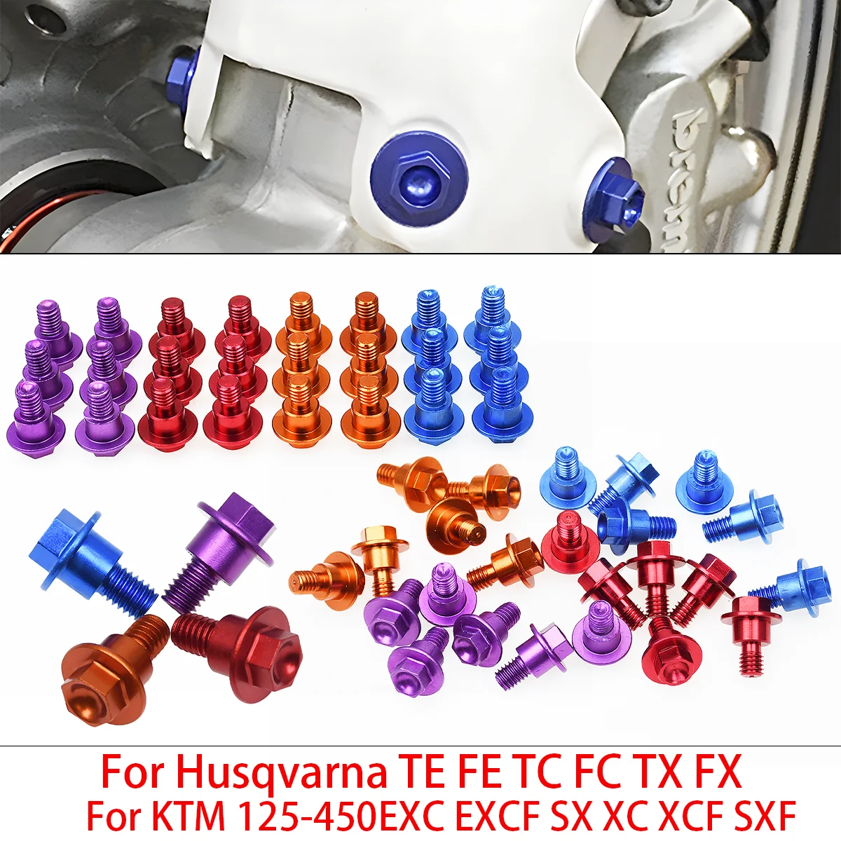 Motorcycle M6*12 Front Fork Guard Mounting Bolt Fastener Screw For KTM EXC EXCF SX XC XCW Husqvarna TC FC TE FE TX FX