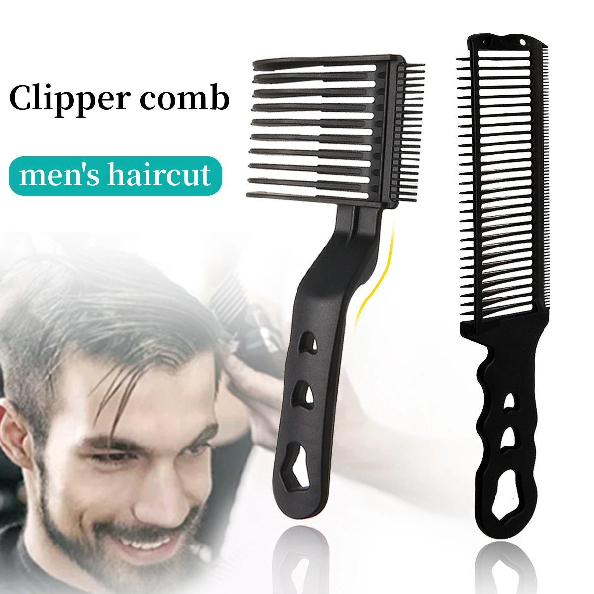 Men\'s Hair Cutting Comb Hair Salon Hairdresser Barber Combs Flat Head Short Hair Hairbrush Barber Shop Pro Styling Tools Y1226