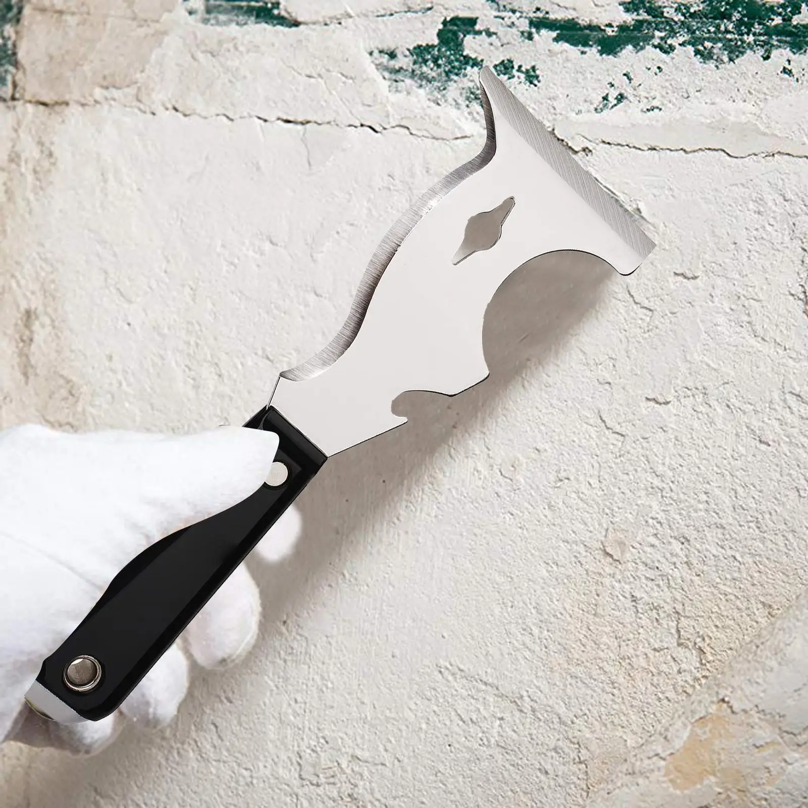 

Скребок для краски 10-в-1, скребок для стен, эргономичный портативный шпатель, инструмент для удаления затирки клея, герметика на гипсокартоне, стекле, духовой печи