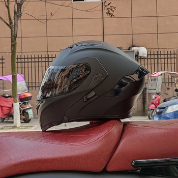 Kask motocyklowy z podwójnymi soczewkami, pełna twarz, wysokiej jakości, zatwierdzony przez DOT Moto cascos motociclistas capacete