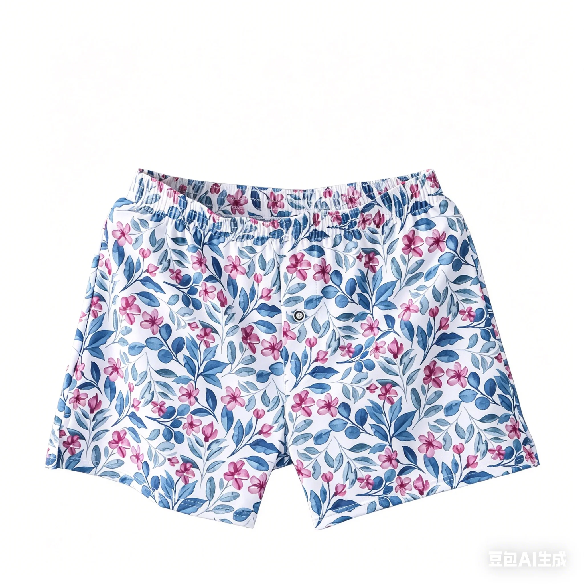 Floral Print Ice Silk Lounge Shorts for Men Loose Big Size Boxer Underwear for Summer Home Wear Comfortable Nightwear Aro Pants