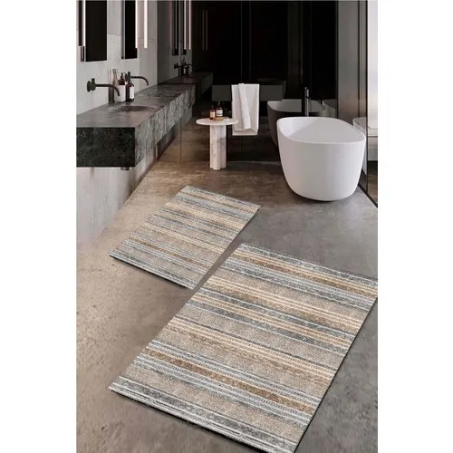 Drop Bath Mat Rug Toilet Seat Pad Washable Anti-Slip Soles 2li