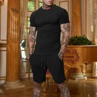 Vêtements de sport respirants pour hommes, ensemble t-shirt et short à manches courtes, vêtements populaires à séchage rapide, nouvelle collection été 2025 5