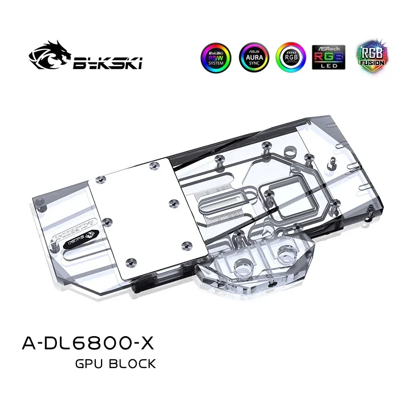 Imagem -03 - Bloco de Água para Dataland Radeon rx 6800 16gb x Sapphire Pulse Radeon rx 6800 16gb Ventiladores Bykski-a-dl6800-x