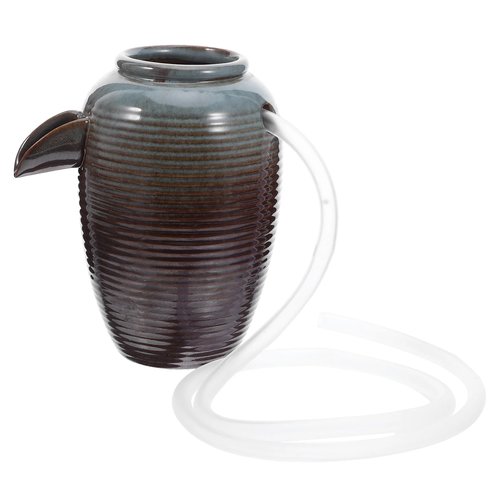 

Ceramic Jar Fountain No Pump Outdoor Garden Fish Tank Water Circulation Decor Elegant Tranquil Sound Easy Install Ceramic Water