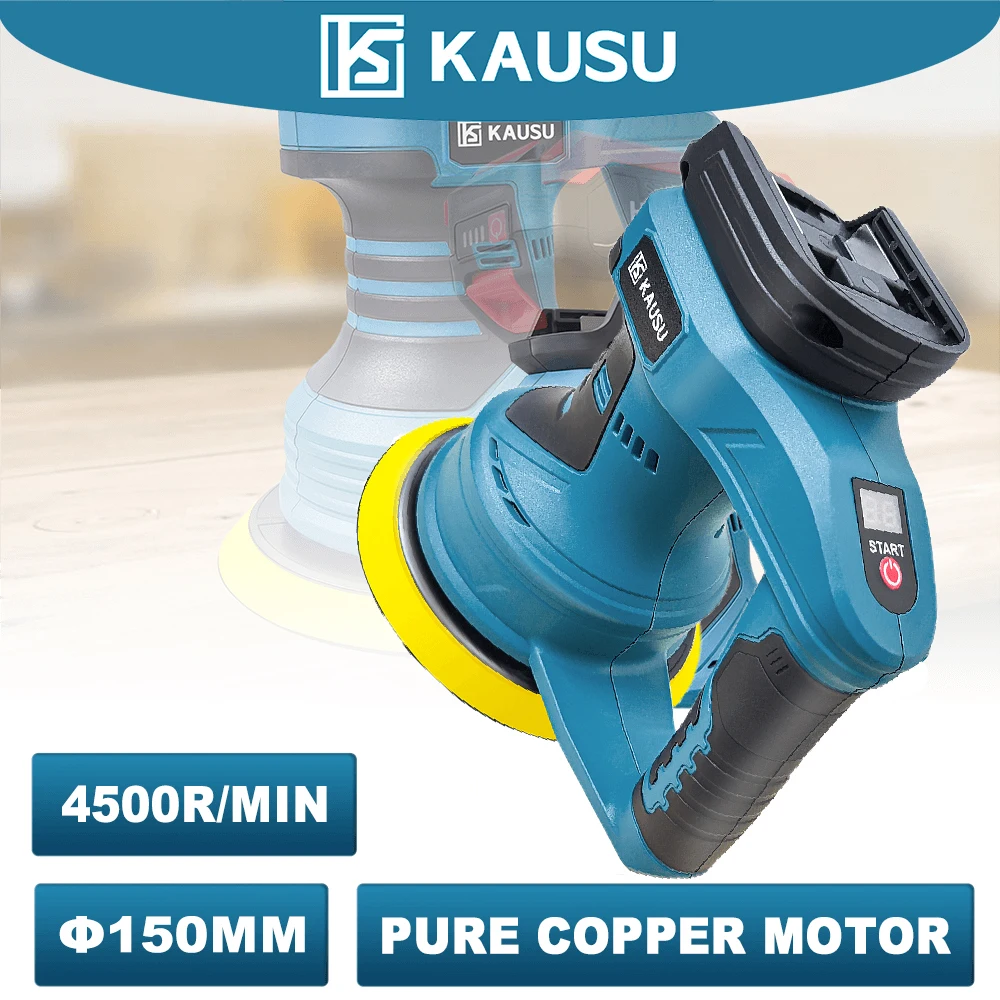 

150mm LCD Display Cordless Car Polisher 8-speed Electric Waxing Machine Auto Polishing Power Tool For Makita 18V Battery