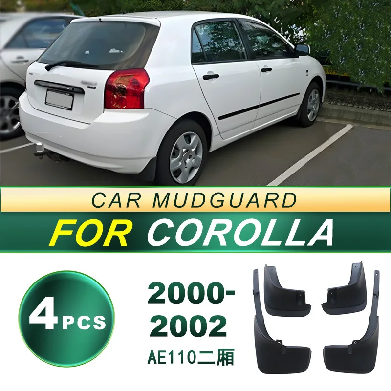 For Toyota Corolla 2000-2002 Sedan Mud Flaps Set of 4 Classic Soft Rubber Mudguards Enhanced Fender Protection Vintage Car Parts