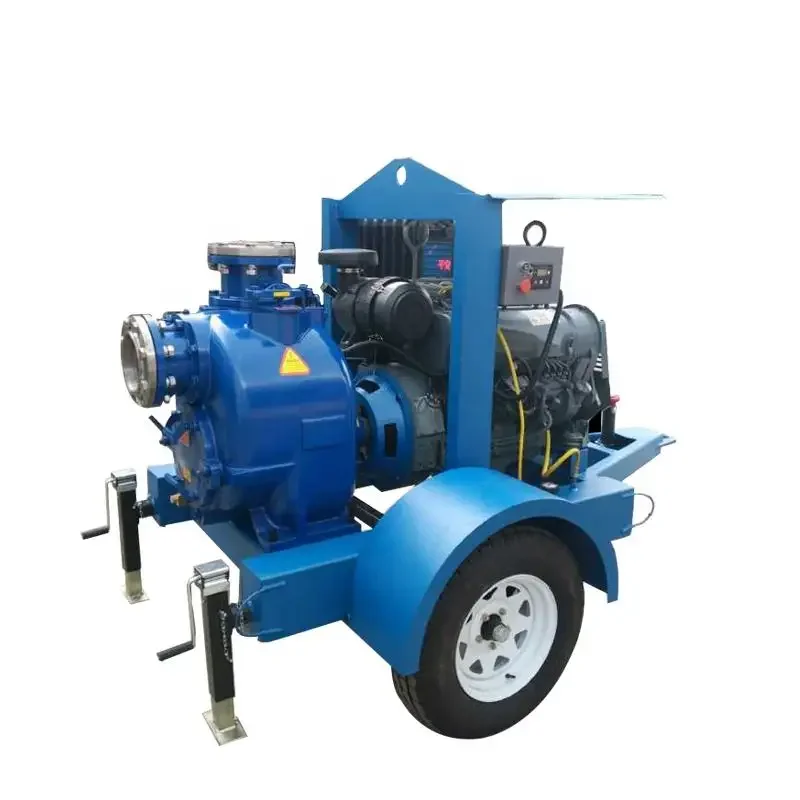 DEFU Agricultural Irrigation Self Priming Centrifugal Pump Diesel Engine Water Pump With PVC Flexible Suction Pipe