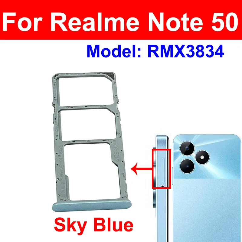 For Realme Note 50 RMX3834 SIM Card Tray Sim Card Holder Slot
