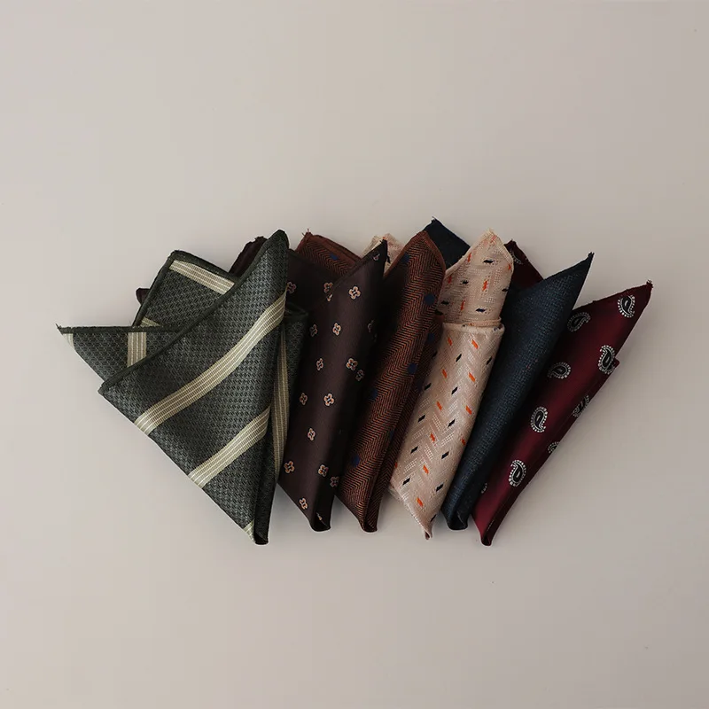 5pcs New Polka Dot Striped Suit Accessories French Men's Pocket Towel Square Chest Towel Jacquard Wedding Suit Party Decoration