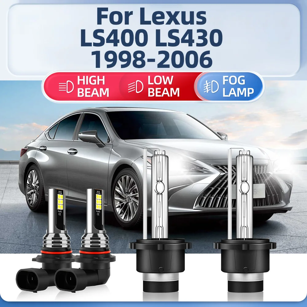 

Super Bright 35W D2S HID Bulbs 20000LM Xenon Car Headlight 6000K Fog Lights For Lexus LS400 LS430 1998-2002 2003 2004 2005 2006