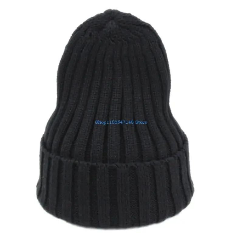 

P88B Unisex Winter Chunky Ribbed Knit Pointed Beanie Hat Solid Candy Color Stretch Snow Ski Cuffed Skull Cap Ear Warmer