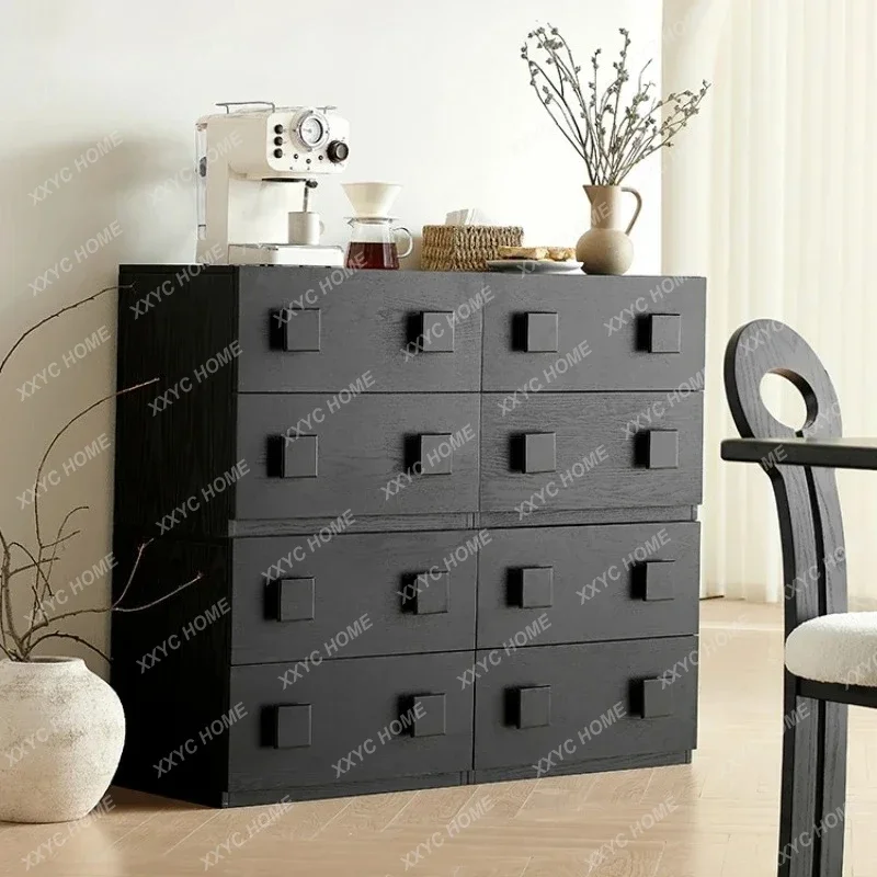 

xxqItalian Sideboard Cabinet Hallway Storage Cabinet Black Vintage Chest of Drawers Clothes Closet Storage Cabinet