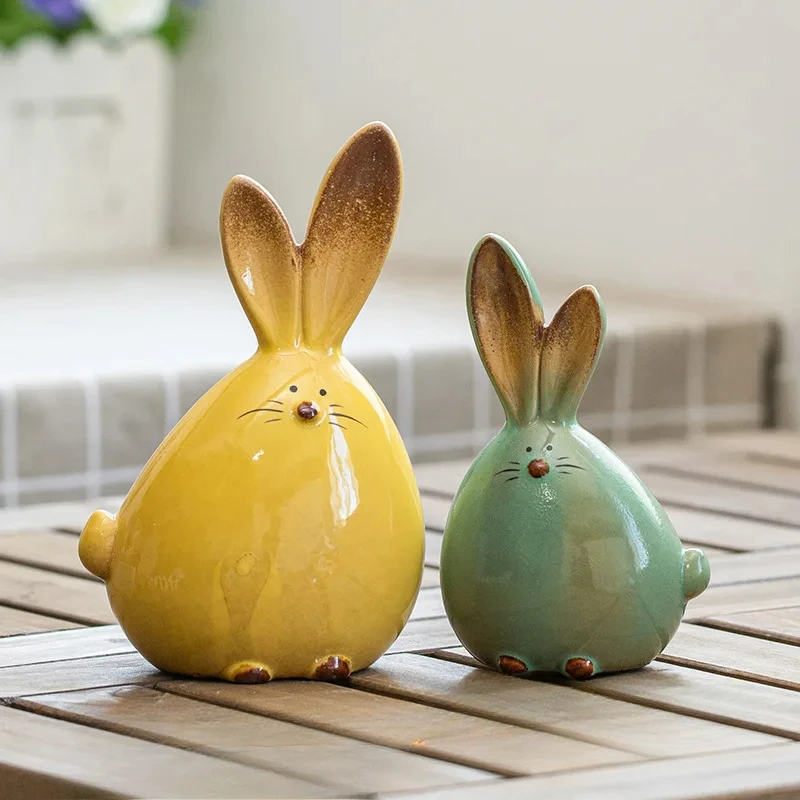 

Chinese Rabbit Figurine Set, Smooth High-Fired Display, Cute Bunny Decor, Durable Ornament, Seasonal Festival Piece, New