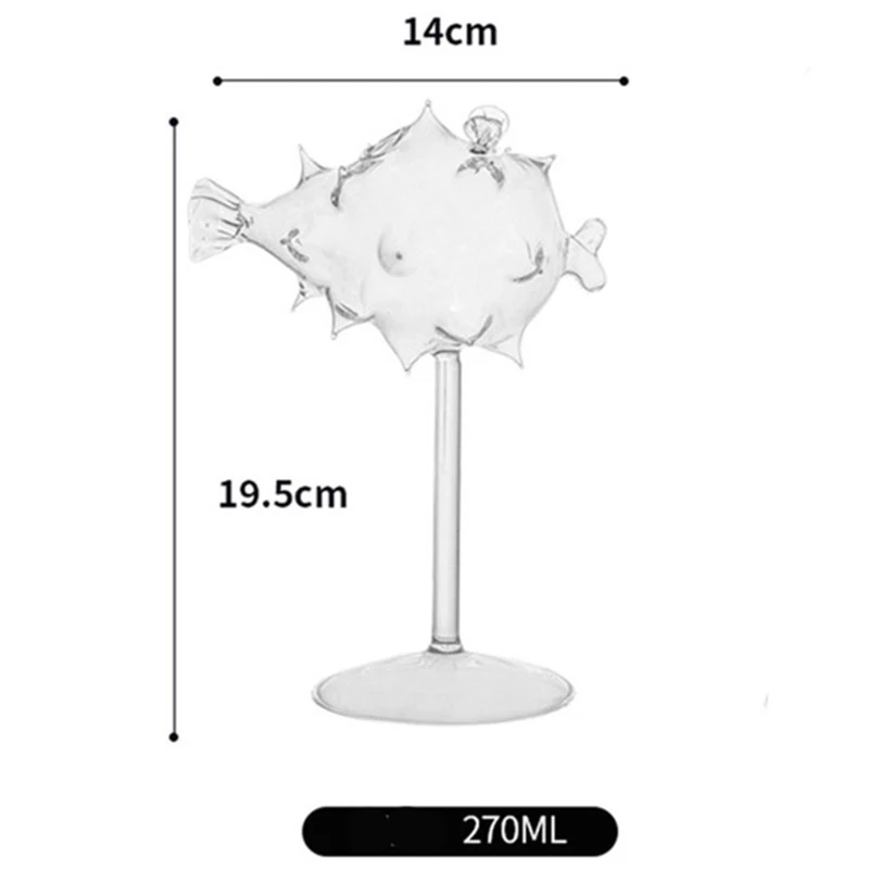 Szkło koktajlowe Porcupine w kształcie ryby szklana czara cierń w kształcie ryby puchar Bar Ktv klub nocny prezent urodzinowy, na przyjęcie weselne
