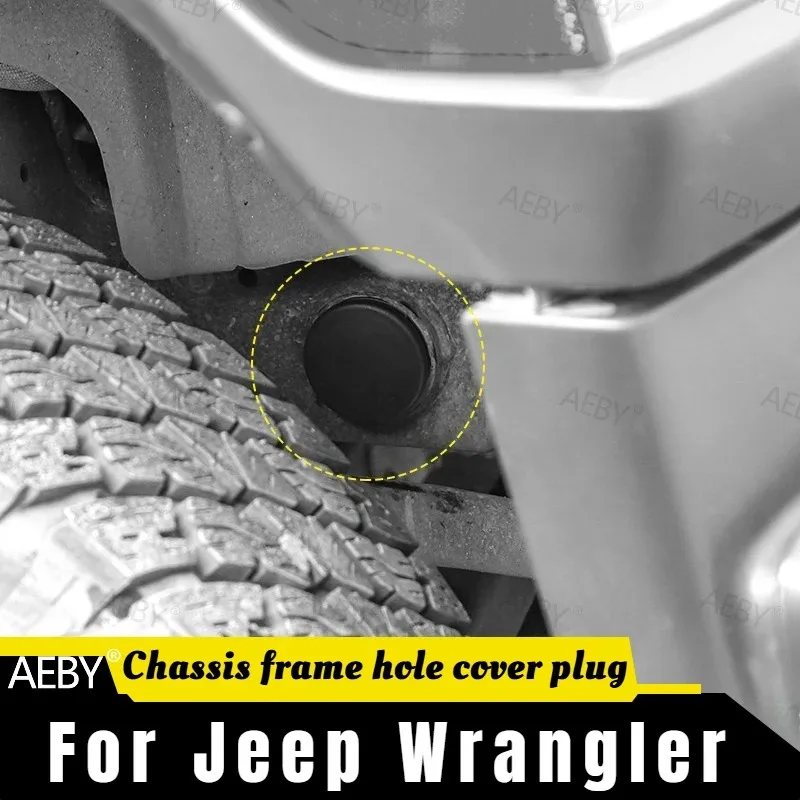 For Jeep Wrangler 2018 Round hole plug buckle,Plastic chassis frame hole plug cover waterproof and dustproof,Accessories
