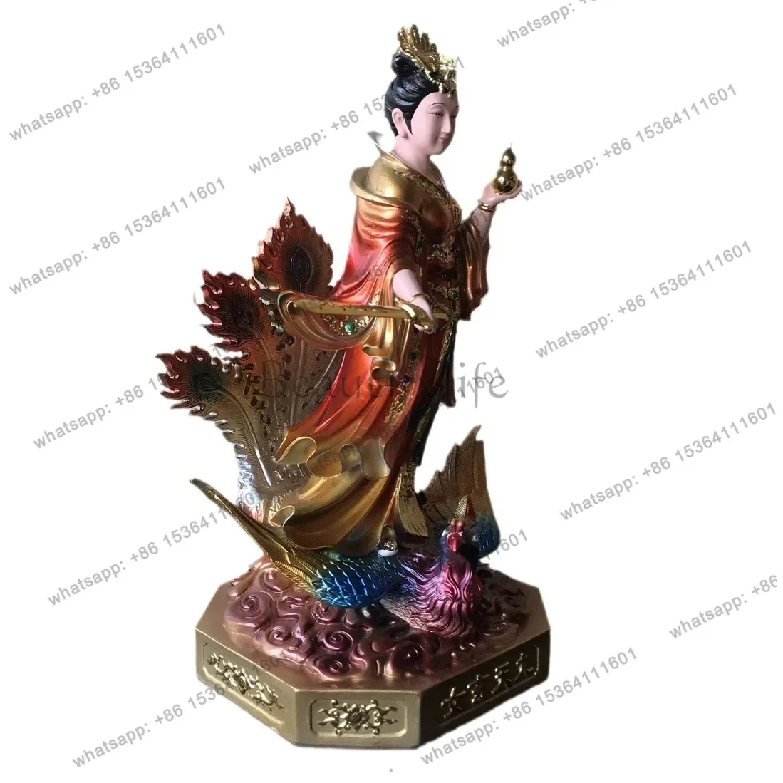 PG   resin painted nine-day goddess statue  nine-day holy mother goddess bring in wealth and treasure town house ornaments