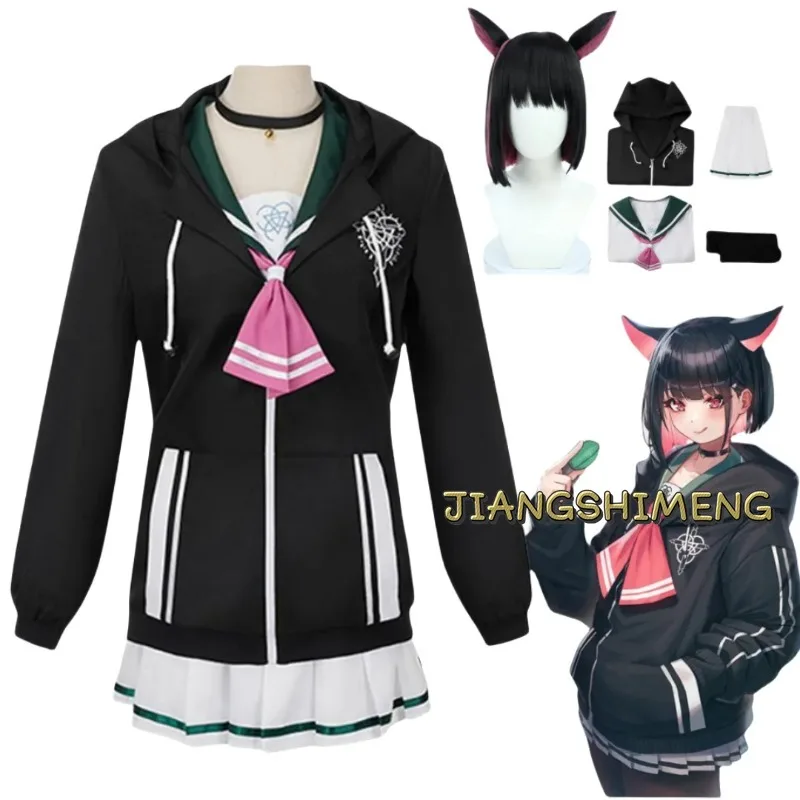 

Anime Blue Archive Kyoyama Kazusa Cosplay Costume for Women S-XXXL Girl Black Hoodie Sailor Suits Skirt Pink Bow-Tie Halloween