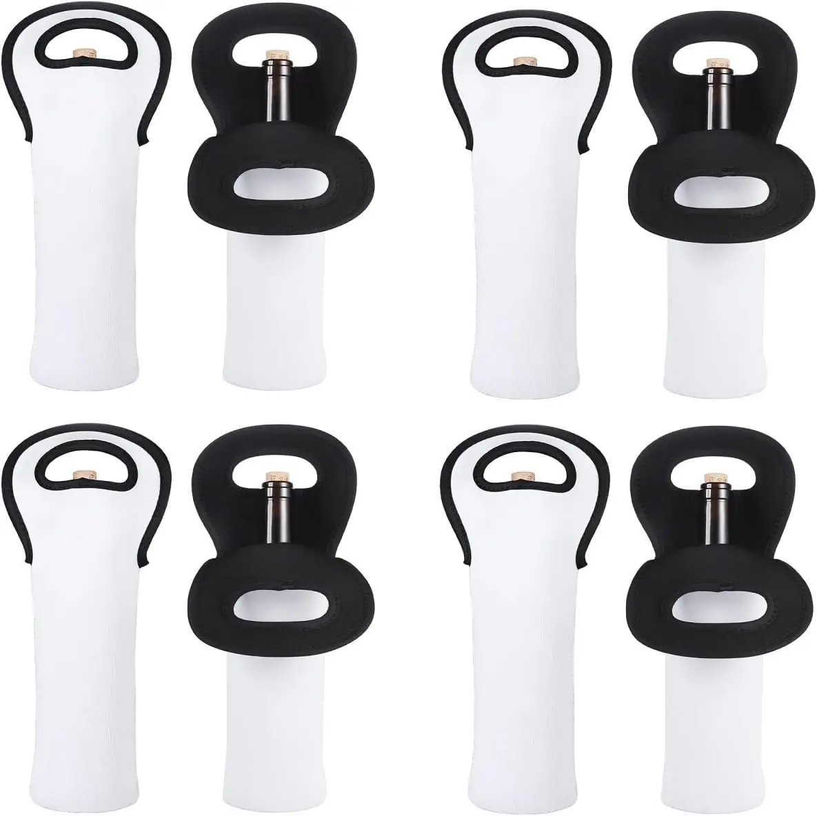 

10-х шт., белый неопреновый изолированный мешок для вина, сублимационные заготовки, держатели для вина и сумки для переноски вина для вина