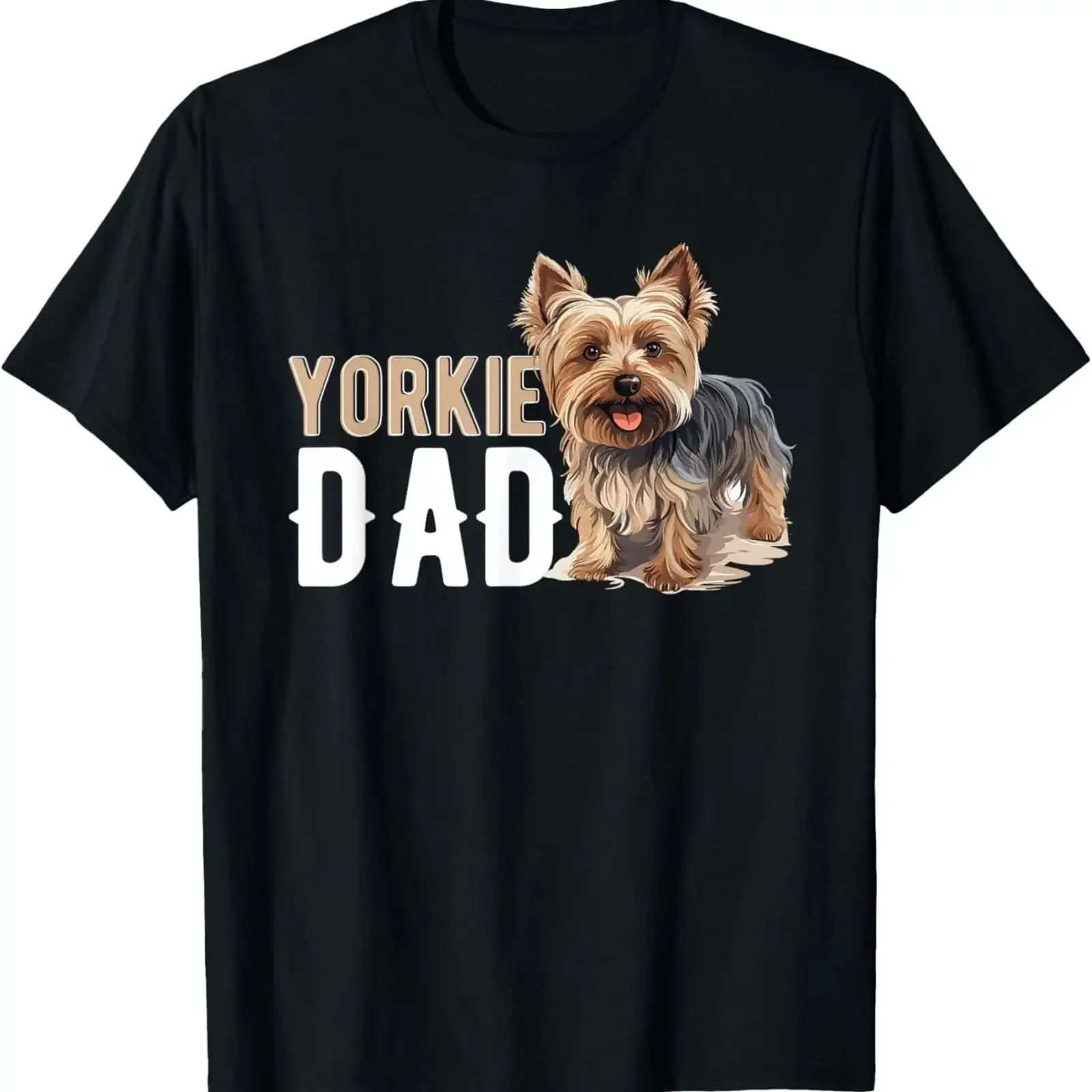 Lustiges Hundemotiv, Yorkshire Terrier, Yorkie, Papa-T-Shirt, Vintage-Look, gewaschene Mode, Designerkleidung, lässig, bequem, vielseitig.