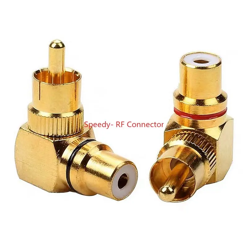 Conector RCA macho a RCA hembra Lotus, divisor Tipo T de 3 vías para AV, Adaptador convertidor de Audio y Video, Latón chapado en oro