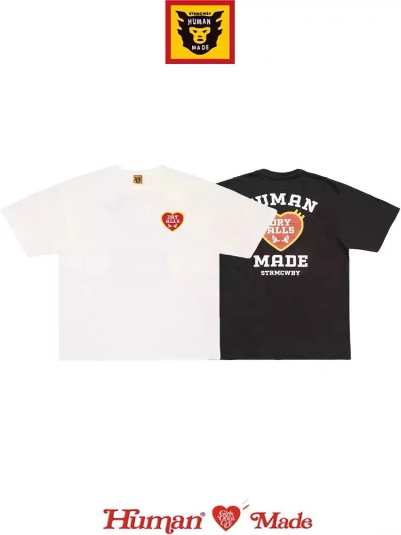 Human Made Japanese Creative Fun Crew Neck Loose Slub Cotton T-Shirt Unisex