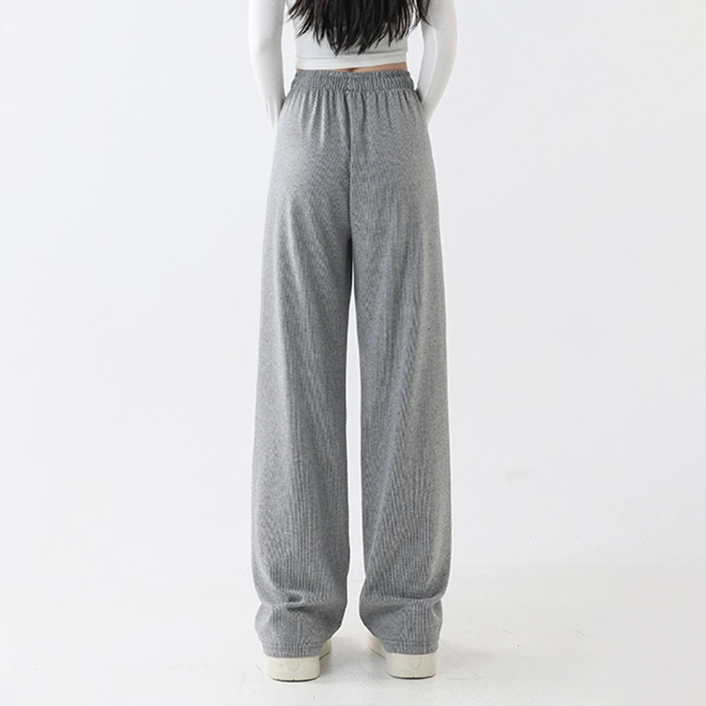 

Для всех сезонов Брюки с высокой талией Базовые повседневные широкие брюки Широкие модные повседневные широкие брюки Полиэфирная ткань Сплошной цвет