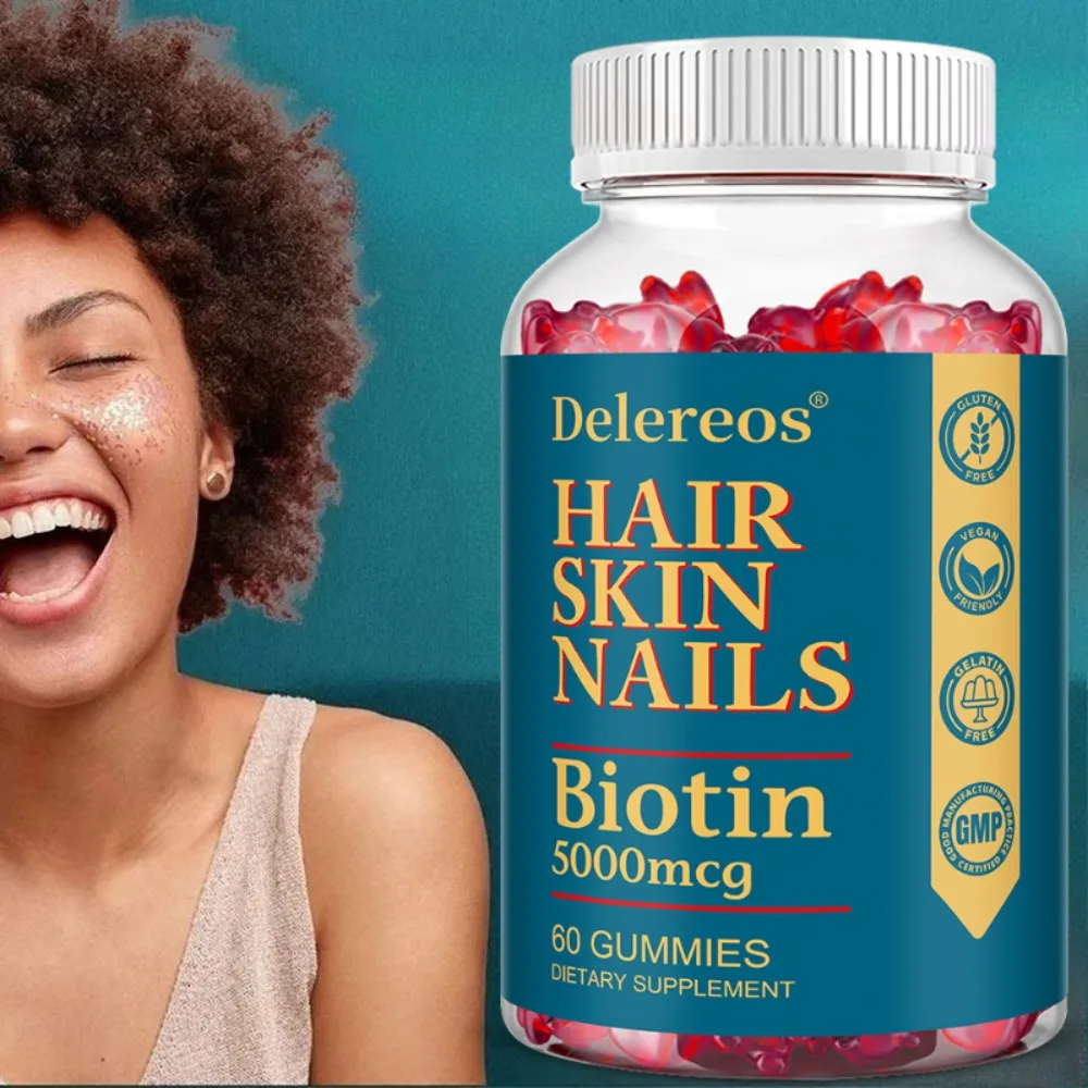 Biotin Gummies 5000mcg - Supports Healthy Hair, Skin and Nails, Boosts Immunity, and Improves Digestion and Absorption