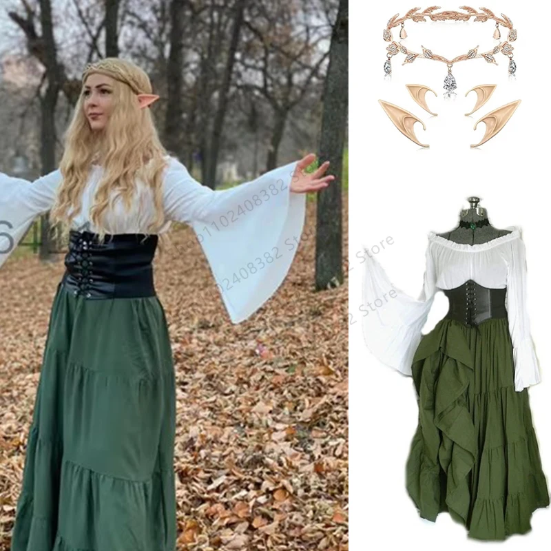 Masquerade Victorian Gothic Queen Evening Dress Medieval Renaissance Elf Princess Lolita Party Women Dance Retro Cosplay Costume