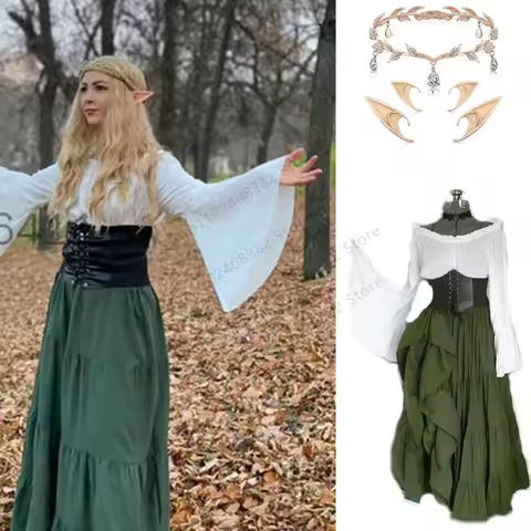 Masquerade Victorian Gothic Queen Evening Dress Medieval Renaissance Elf Princess Lolita Party Women Dance Retro Cosplay Costume